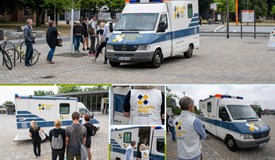 Das Pflastermobil im Einsatz. 