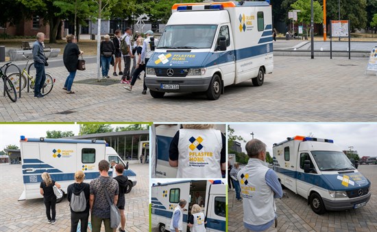 Das Pflastermobil im Einsatz. 